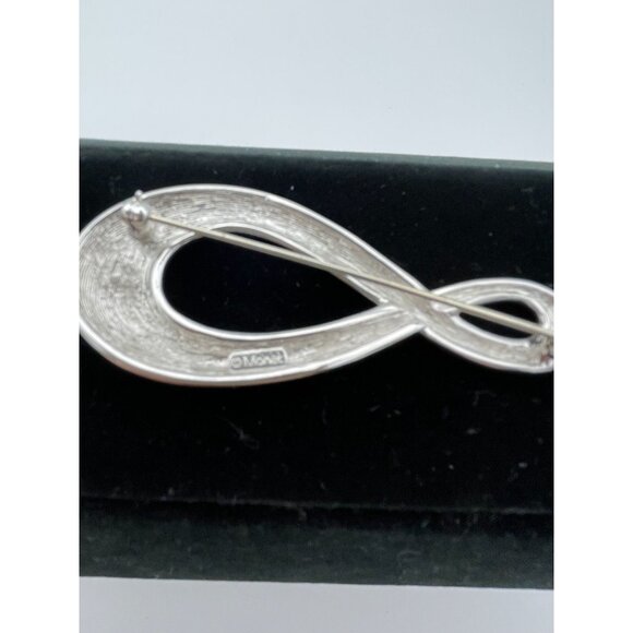 Vintage Monet Asymmetrical Infinity Silver Tone 3" - Picture 11 of 16